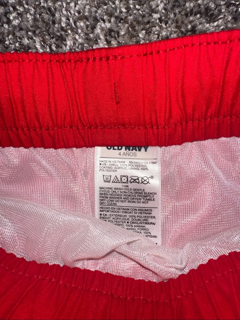 Old Navy Red Boys' Swim Shorts with Drawstring